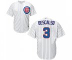Chicago Cubs #3 Daniel Descalso Replica White Home Cool Base Baseball Jersey