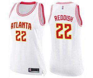 Women\'s Atlanta Hawks #22 Cam Reddish Swingman White Pink Fashion Basketball Jersey
