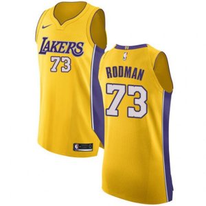 Los Angeles Lakers #73 Dennis Rodman Authentic Gold Home NBA Jersey - Icon Edition