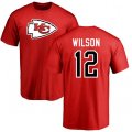 Kansas City Chiefs #12 Albert Wilson Red Name & Number Logo T-Shirt