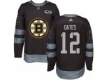 Adidas Boston Bruins #12 Adam Oates Authentic Black 1917-2017 100th Anniversary NHL Jersey