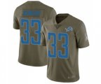 Detroit Lions #33 Kerryon Johnson Limited Olive 2017 Salute to Service Football Jersey