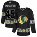 Chicago Blackhawks #45 Luc Snuggerud Authentic Black Team Logo Fashion NHL Jersey