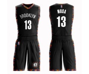 Brooklyn Nets #13 Dzanan Musa Authentic Black Basketball Suit Jersey - City Edition