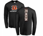 Cincinnati Bengals #28 Joe Mixon Black Backer Long Sleeve T-Shirt