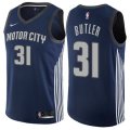 Detroit Pistons #31 Caron Butler Authentic Navy Blue NBA Jersey - City Edition