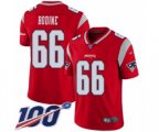 New England Patriots #66 Russell Bodine Limited Red Inverted Legend 100th Season Football Jersey