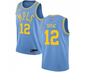 Los Angeles Lakers #12 Vlade Divac Authentic Blue Hardwood Classics Basketball Jersey