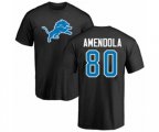Detroit Lions #80 Danny Amendola Black Name & Number Logo T-Shirt