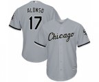 Chicago White Sox #17 Yonder Alonso Replica Grey Road Cool Base Baseball Jersey