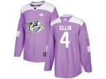 Nashville Predators #4 Ryan Ellis Purple Authentic Fights Cancer Stitched NHL Jersey