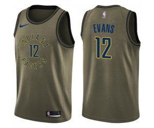 Indiana Pacers #12 Tyreke Evans Swingman Green Salute to Service NBA Jersey