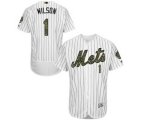 New York Mets #1 Mookie Wilson Authentic White 2016 Memorial Day Fashion Flex Base MLB Jersey