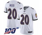 Baltimore Ravens #20 Ed Reed White Vapor Untouchable Limited Player 100th Season Football Jersey