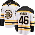 Boston Bruins #46 David Krejci Authentic White Away Fanatics Branded Breakaway NHL Jersey