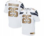 Seattle Seahawks #25 Richard Sherman Elite White Gold Football Jersey