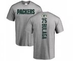 Green Bay Packers #75 Bryan Bulaga Ash Backer T-Shirt