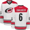 Carolina Hurricanes #6 Klas Dahlbeck Authentic White Away NHL Jersey