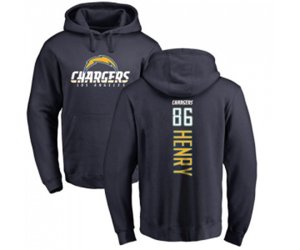 Los Angeles Chargers #86 Hunter Henry Navy Blue Backer Pullover Hoodie
