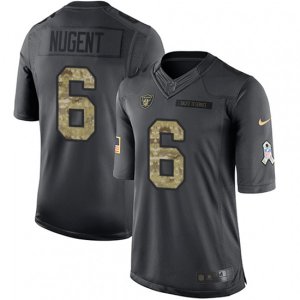 Oakland Raiders #6 Mike Nugent Limited Black 2016 Salute to Service NFL Jersey