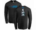 Carolina Panthers #4 Joey Slye Black Backer Long Sleeve T-Shirt