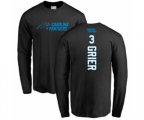 Carolina Panthers #3 Will Grier Black Backer Long Sleeve T-Shirt