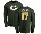Green Bay Packers #17 Davante Adams Green Name & Number Logo Long Sleeve T-Shirt