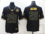 Las Vegas Raiders #28 Josh Jacobs Black Golden Edition 60th Patch Stitched Nike Limited Jersey