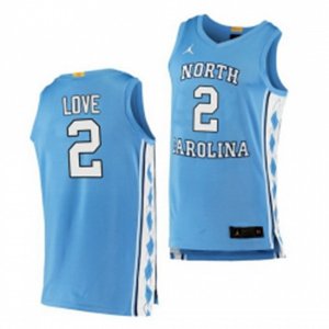 North Carolina Tar Heels #2 Caleb Love Blue Authentic Jersey
