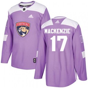 Florida Panthers #17 Derek MacKenzie Authentic Purple Fights Cancer Practice NHL Jersey