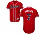 Atlanta Braves #7 Dansby Swanson Red Flexbase Authentic Collection MLB Jersey