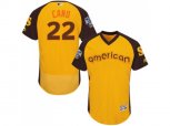Seattle Mariners #22 Robinson Cano Yellow 2016 All-Star American League BP Authentic Collection Flex Base MLB Jersey