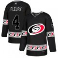 Carolina Hurricanes #4 Haydn Fleury Authentic Black Team Logo Fashion NHL Jersey