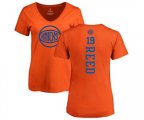 New York Knicks #19 Willis Reed Orange One Color Backer Slim-Fit V-Neck T-Shirt