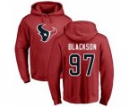 Houston Texans #97 Angelo Blackson Red Name & Number Logo Pullover Hoodie
