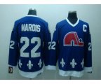 Quebec Nordiques #22 Mario Marois Stitched CCM Throwback Blue NHL Jersey