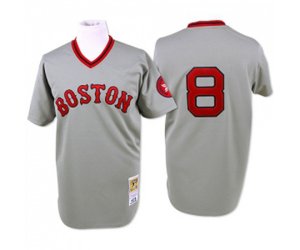Boston Red Sox #8 Carl Yastrzemski Authentic Grey Throwback Baseball Jersey