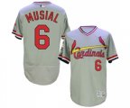St. Louis Cardinals #6 Stan Musial Grey Flexbase Authentic Collection Cooperstown Baseball Jersey