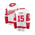 Detroit Red Wings #15 Chris Terry Authentic White Away Fanatics Branded Breakaway NHL Jersey