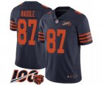 Chicago Bears #87 Tom Waddle Limited Navy Blue Rush Vapor Untouchable 100th Season Football Jersey