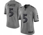 Baltimore Ravens #5 Joe Flacco Limited Gray Gridiron Football Jersey
