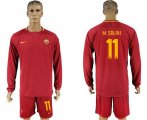 2017-18 Roma 11 M.SALAH Home Long Sleeve Soccer Jersey