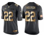 Denver Broncos #22 C.J. Anderson Anthracite 2016 Christmas Gold NFL Limited Salute to Service Jersey