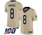 New Orleans Saints #8 Archie Manning Limited Gold Inverted Legend 100th Season Football Jersey