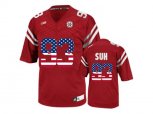 2016 US Flag Fashion Men's Nebraska Cornhuskers Ndamukong Suh #93 College Football Jersey - Red