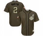 Cleveland Indians #2 Leonys Martin Authentic Green Salute to Service Baseball Jersey
