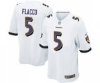 Baltimore Ravens #5 Joe Flacco Game White Football Jersey