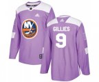 New York Islanders #9 Clark Gillies Authentic Purple Fights Cancer Practice NHL Jersey