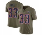 New England Patriots #33 Jeremy Hill Limited Olive 2017 Salute to Service Football Jersey