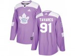 Toronto Maple Leafs #91 John Tavares Purple Authentic Fights Cancer Stitched NHL Jersey